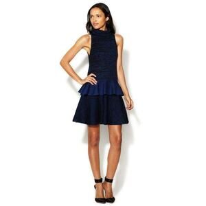 A.L.C. Daphne Peplum Navy Blue Knit Dress XS